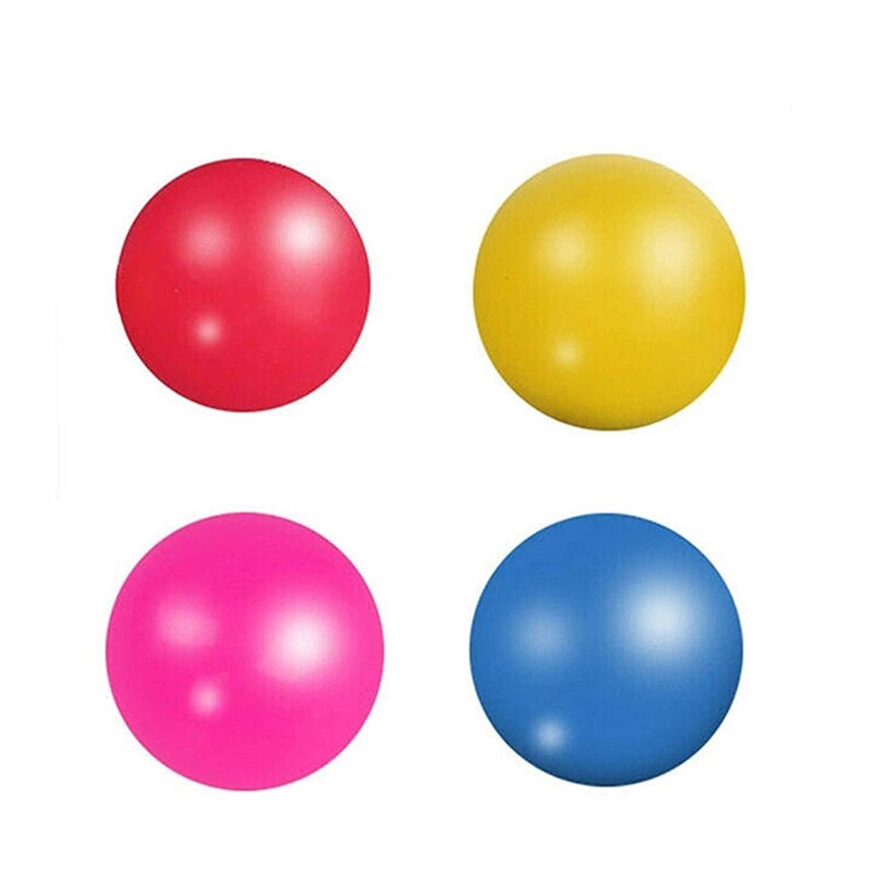 4Pcs Sticky Wall Balls Decompression Toys Glowing Balls Luminous Stress Relief Balls Sticky Ball Game Glued to Wall: Default Title