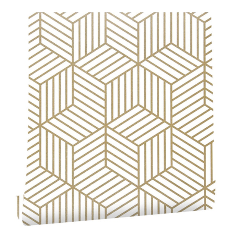 Papel para empapelar hexagonal geométrico, papel tapiz autoadhesivo extraíble, pelar y pegar, vinilo para decoración del hogar y dormitorio