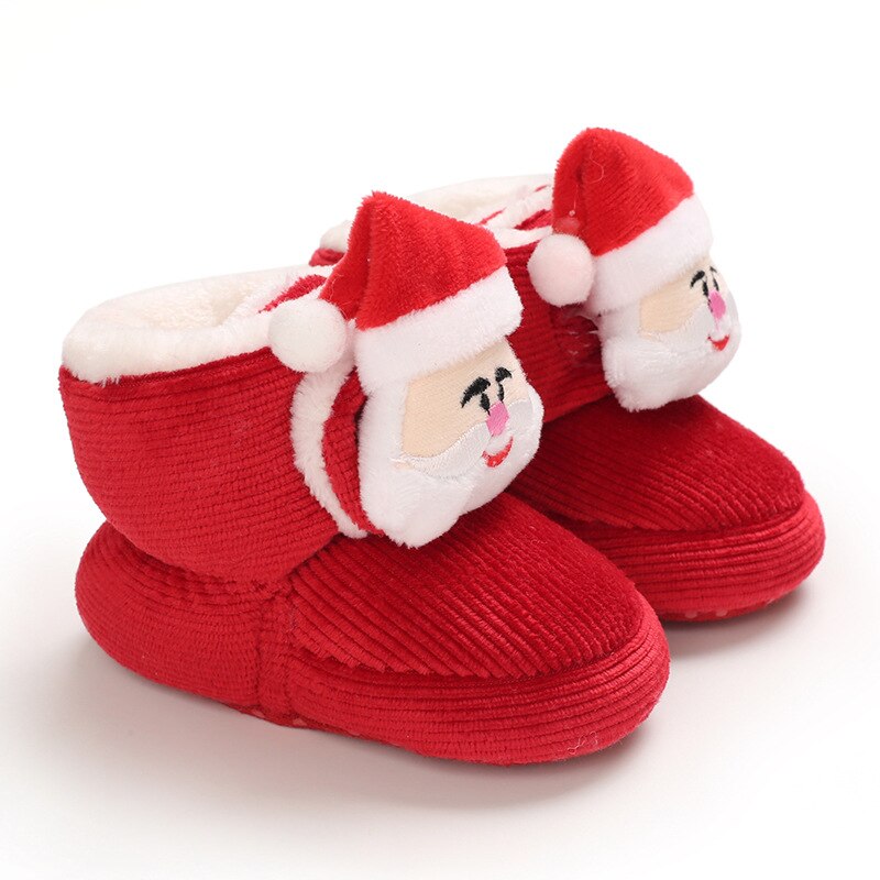 Christmas baby shoes 0-1 year old men and women baby snow boots warm soft-soled toddler shoes: 13cm