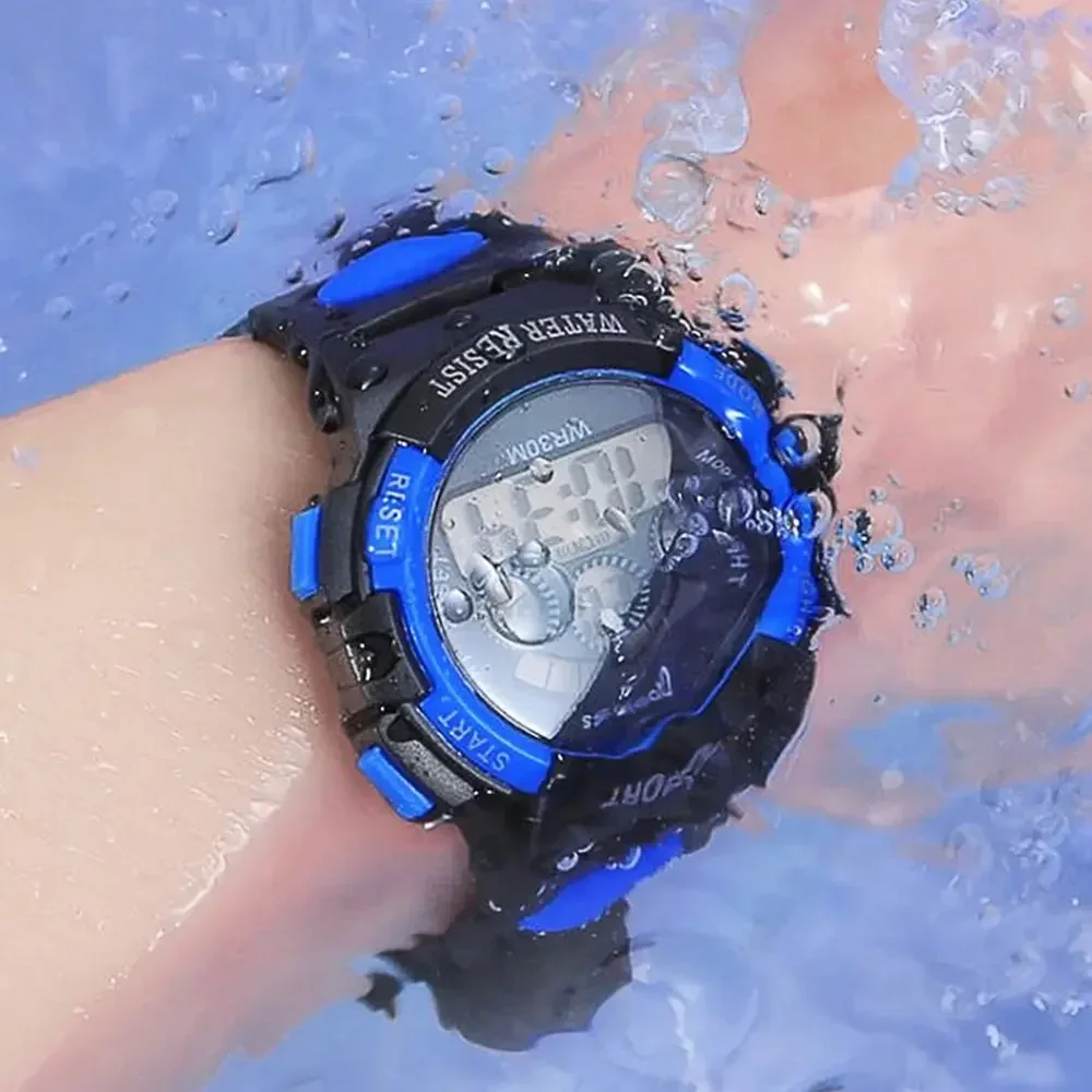 Relojes electrónicos para niños Esfera luminosa Relojes despertadores multifunción impermeables Reloj de pulsera digital LED para niños y niñas