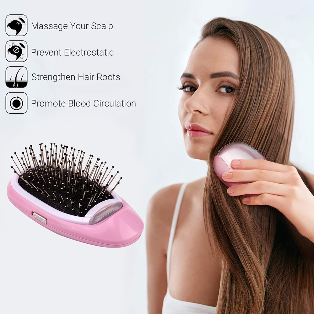 Ionic Hair Brush Portable Electric Hairbrush Anti Static Magic Negative ion Hair Massage Comb no more frizz