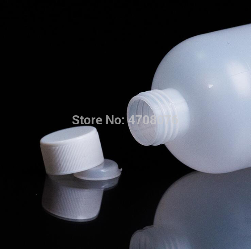 Pe lab reagensflaske med skalamærke plastprøveflaske med skruehætte smal mund rundt til kemisk test 60ml 10 stk / pakke