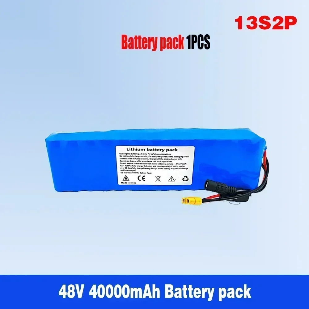 Battery 48v 40Ah 18650 Lithium Ion Battery Pack 13S2P Bike Conversion Kit Bafang 1000w and 54.6V 2A Charger: WHITE