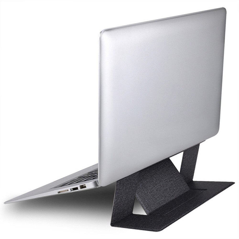 Bærbar Justerbar Laptop Stand - Usynlig Foldbar Stand Desktop Højdeforøgelse Funktion Tablet Holder til iPad MacBook Laptops: Sort