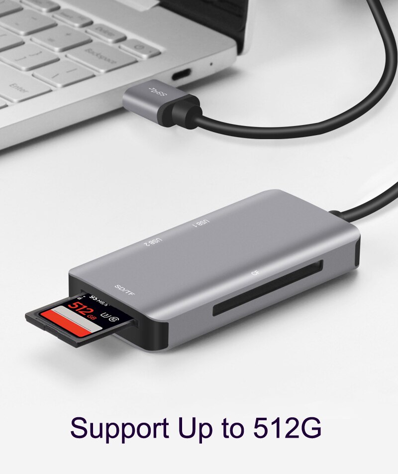 5in1 USB 3.0 SD SDHC CF Compact Flash TF MicroSD Card Reader USB3.0 U Flash Disk Drive Mouse OTG for Macbook Laptop Notebook PC