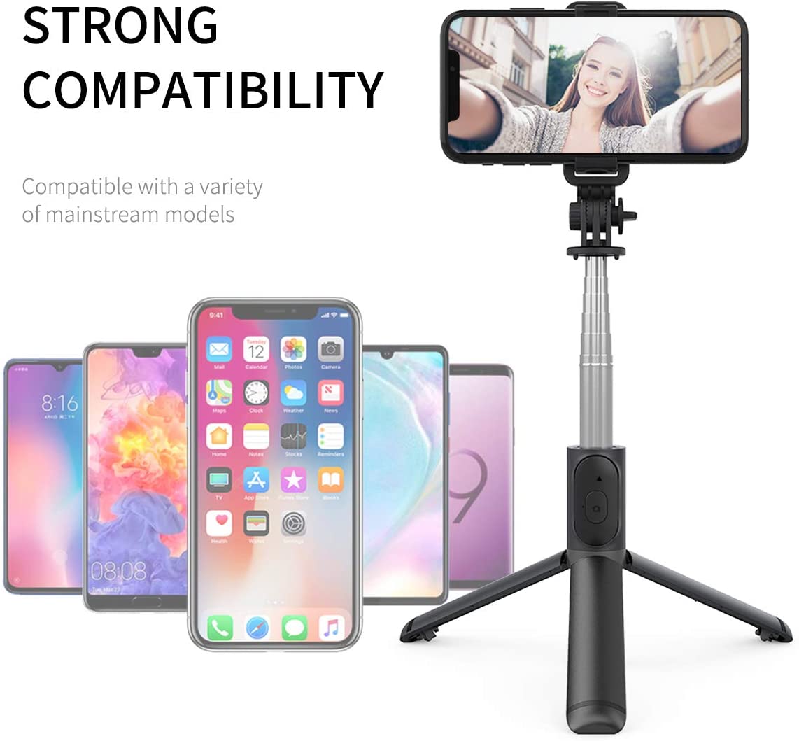 Selfie Stok Statief Met Draadloze Afstandsbediening, Mini Uitschuifbare Selfie Stok 360 ° Rotatie Telefoon Stand Houder Voor Smartphones Gopro