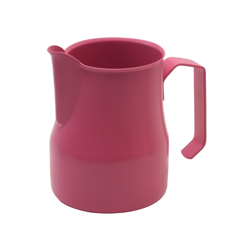 Nibbe italiensk farge melkeskumtanker 304 kaffedampkanne i rustfritt stål kaffemaskin med støtte for preging av dampkanne: Rosa 500ml