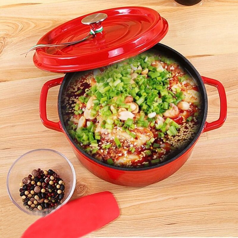 IWELAI 10cm red Cast Iron Dutch Oven Round Ceramic Enamel Dutch Ovens Pot Suitable For All Stoves