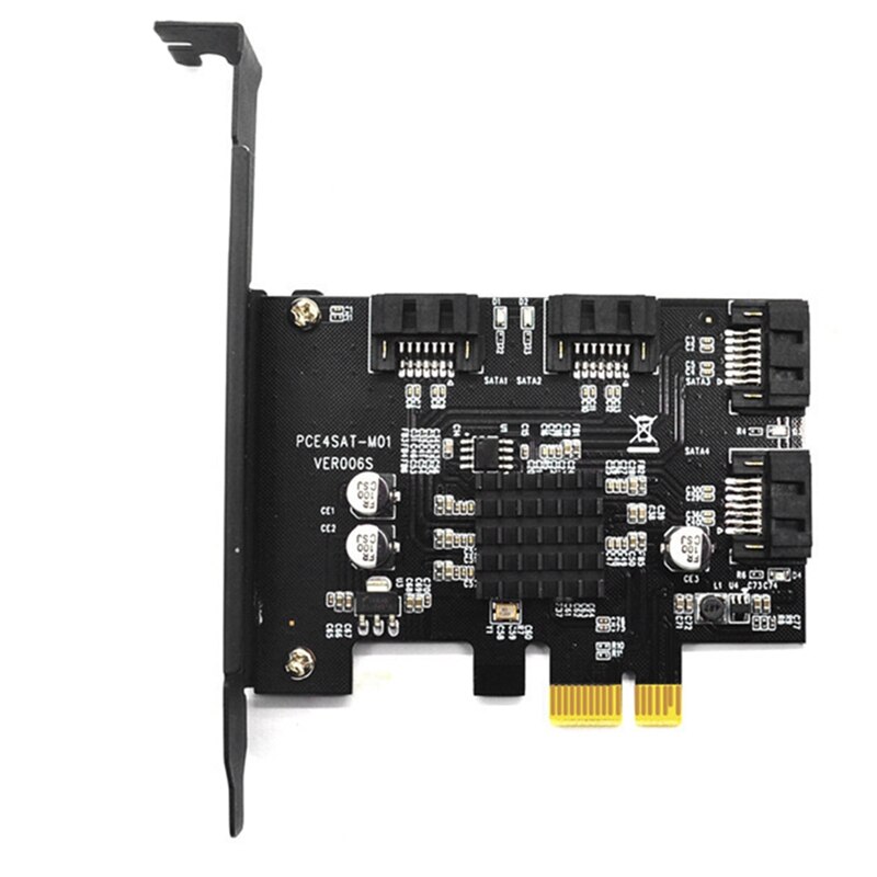 SATA PCI-E4 Ports Expansion Card Sata Controller Card PCI To SATA 3.0 6G Adapter Card Expansion IPFS Hard Disk 88SE9215