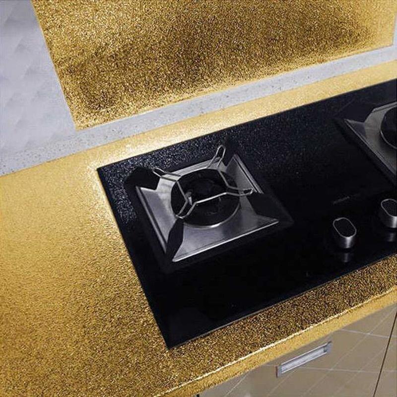 Autocollants auto-adhésifs résistants à l'huile pour cuisine moderne, papier d'aluminium Anti-salissure à haute température pour cuisinière à gaz, papier peint de Contact pour armoire Autocollants auto-adhésifs résistants à l'huile pour cuisine moderne, papier d'aluminium Anti-salissure à haute température pour cuisinière à gaz, papier peint de Contact pour armoire