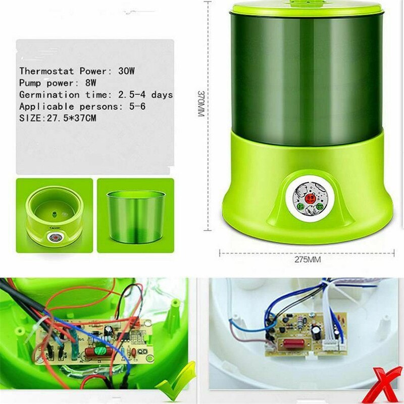 Household 2/3 Layers Bean Sprouts Automatic Electric Multi-functional Healthy Green Seeds Growing Bean Sprout Machine