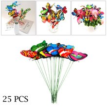 25 stuks/set vlinders plantenstokken kleurrijke vlinders plantenstokken voor buiten bloempotten decoratie