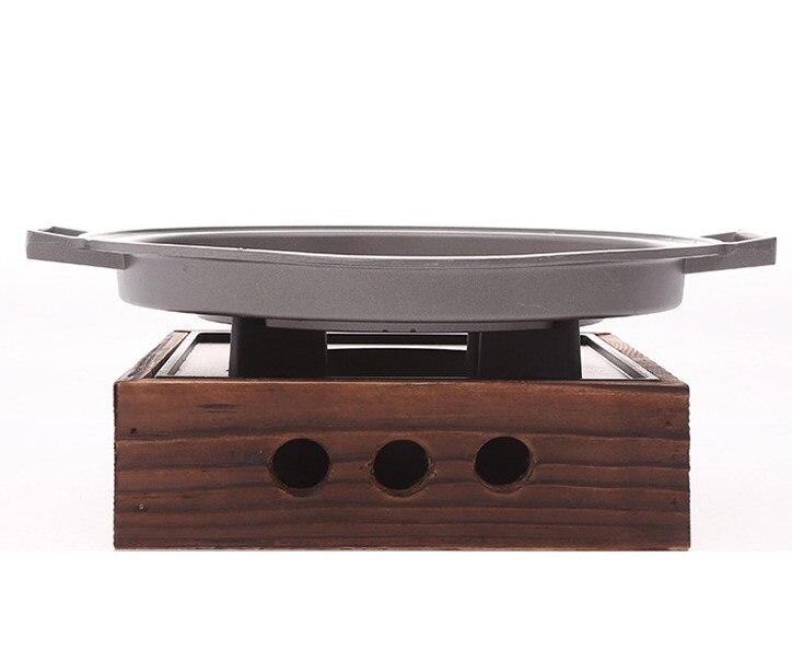 Parrilla portátil de hierro fundido para barbacoa, mini parrilla bbg para mesa superior, estufa de barbacoa, teppanyaki, para Hotel, restaurante, familia, Sin