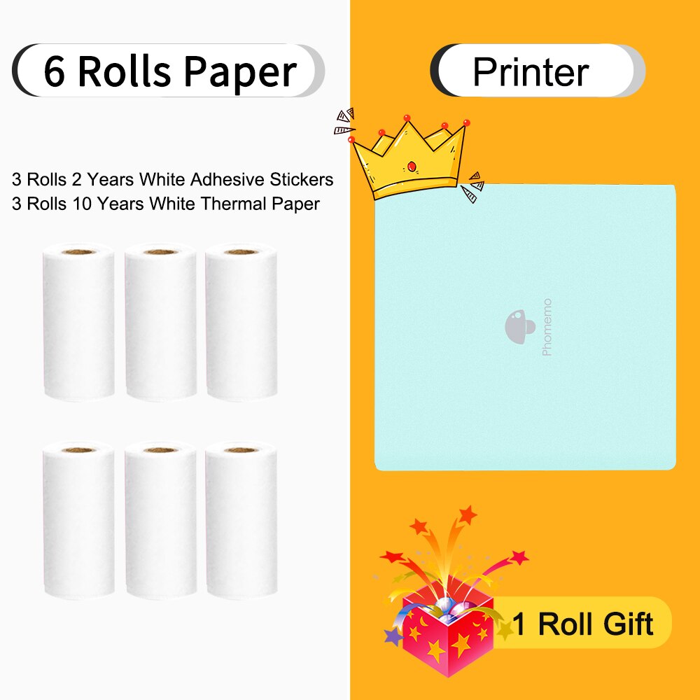 Phomemo M02 Thermal Printer Impresora Portátil Print Pocket Mini Label Sticker Maker Wireless Mobile Phone Printer