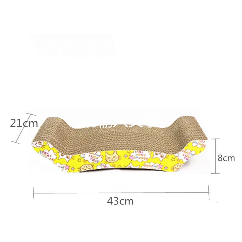 Big-size Cat Scratch Board 4 Shape Cat Toy Double-sided Durable Pet Scratcher Pad Bed Mat with Catnip Toy Claw Care: Arched