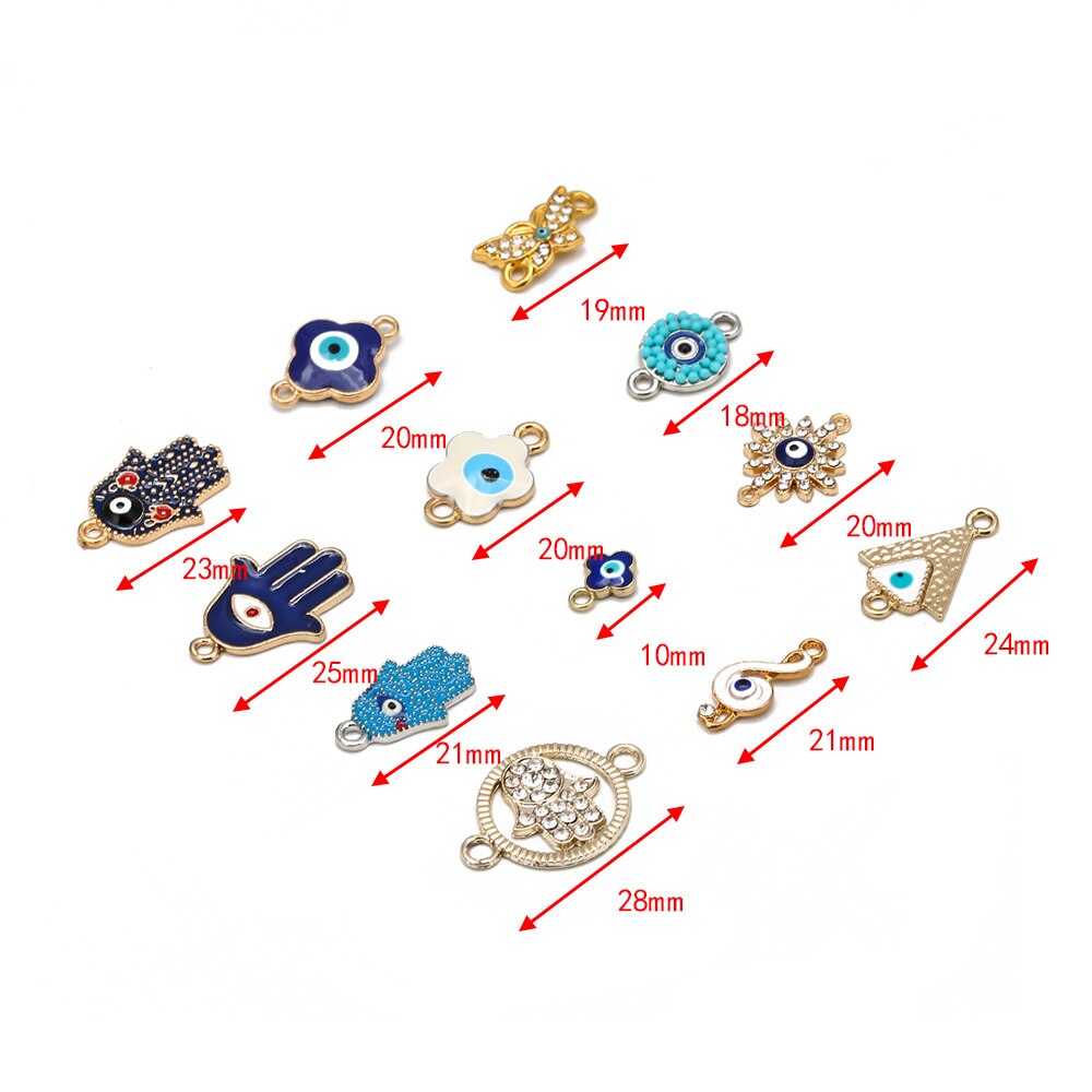 Glück auge Fatima Hamsa Hand Schmetterling Türkische Evil Eye Charms Set Legierung für Armband Halskette Schmuck Machen Zubehör BD378