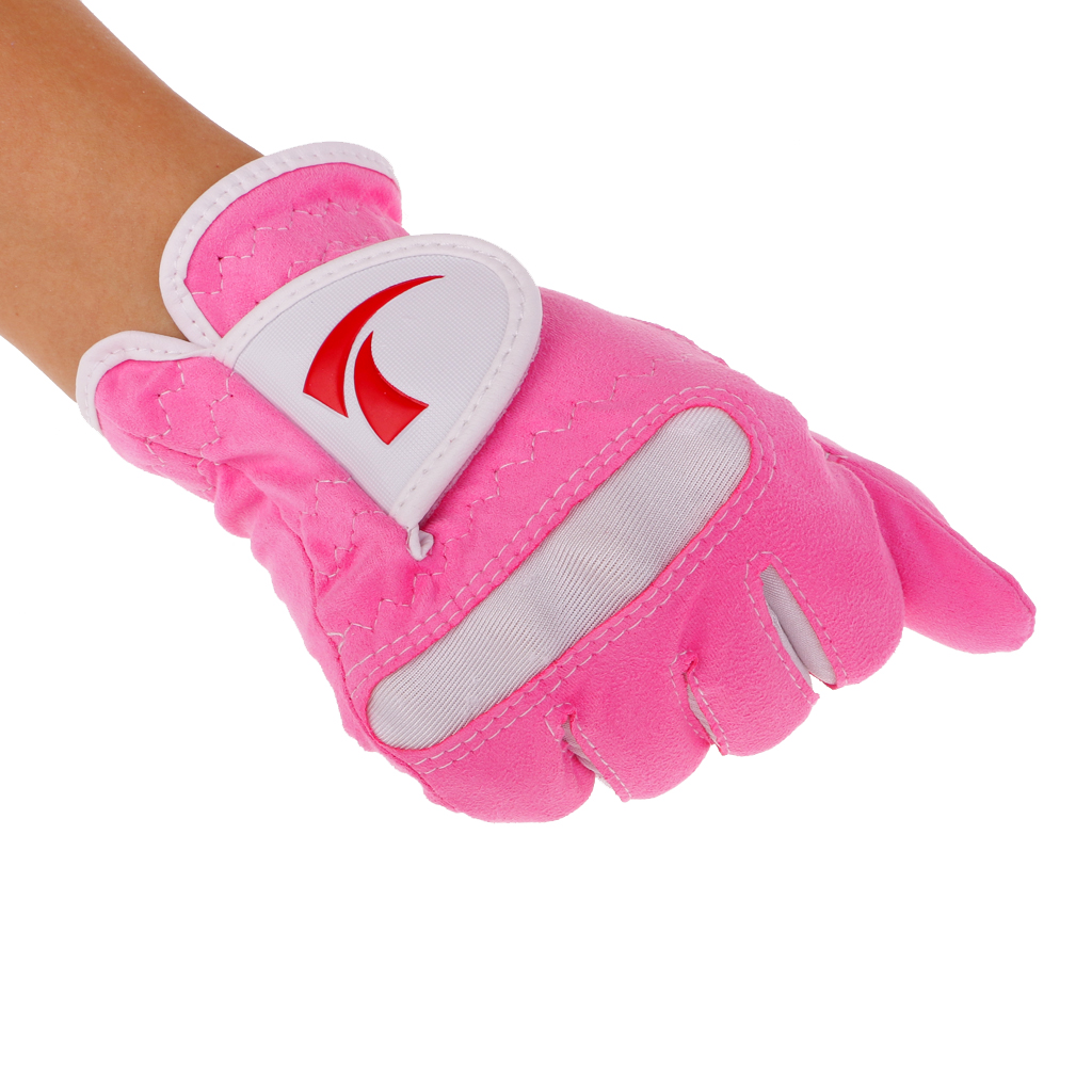 1 par kvinder skridsikre golfhandsker superfiber klud venstre højre hånd bløde åndbare golfhandsker pink