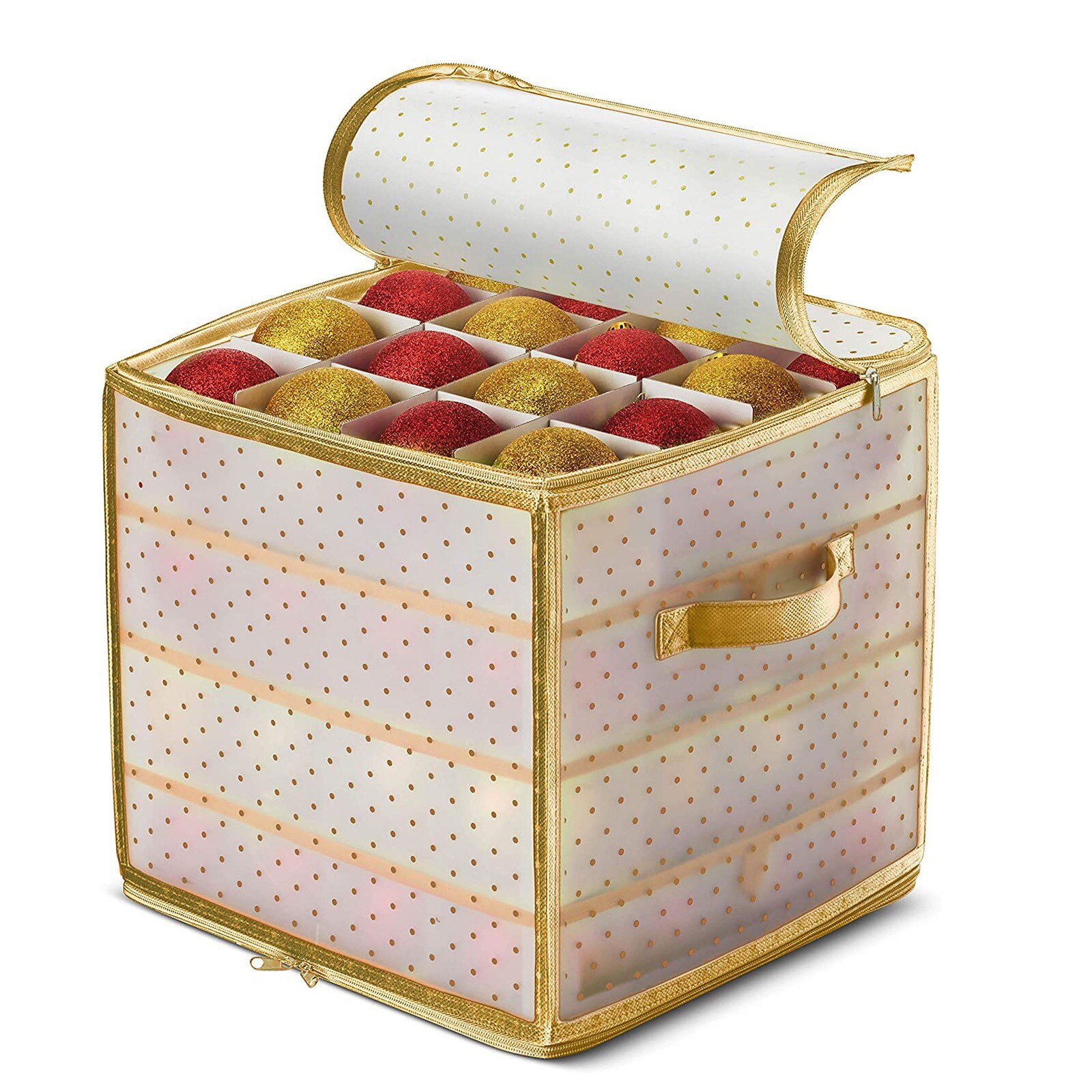 Ornament 64 Baubles Storage Box PP material Ornament Xmas Bauble Storage Organizer Tree Bag Transparent Tough Decoration Box