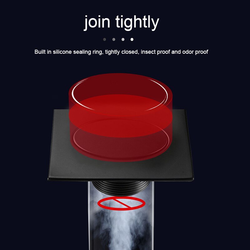 Floor Drain Brass Square Pop-Up Floor Drain Cover Bathroom Shower Waste Grates Strainer Toilet Balcony Water Anti-odor Drain