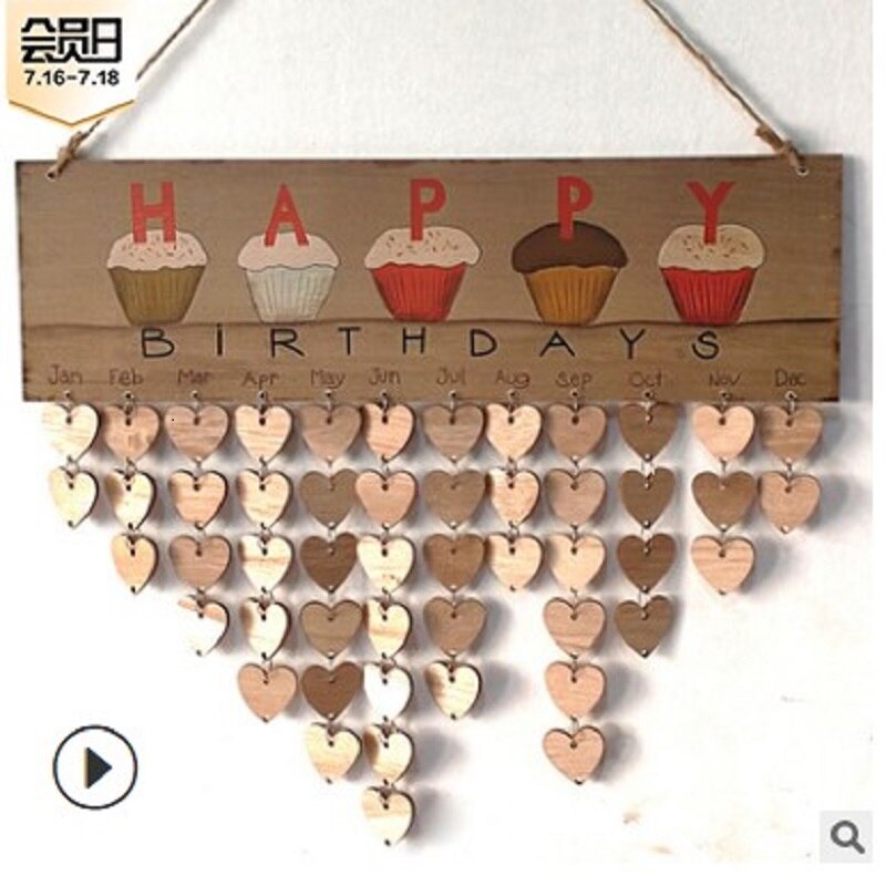Creatieve Familie Decoratieve Lijst Houten Kalender Verjaardag Herinnering Boards Unieke Verjaardagsfeestje Decoratie Projecten