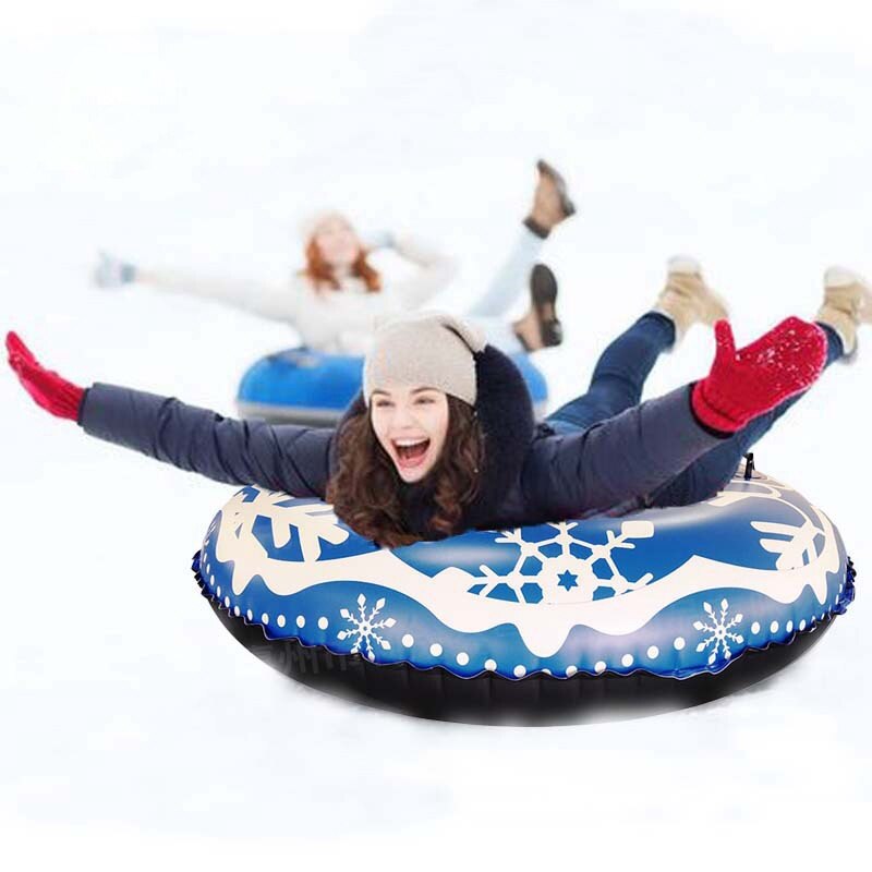 Skibræt pvc vinter oppustelig skicirkel med håndtag børn voksen udendørs snerør flydende skibræt slædeskiværktøj