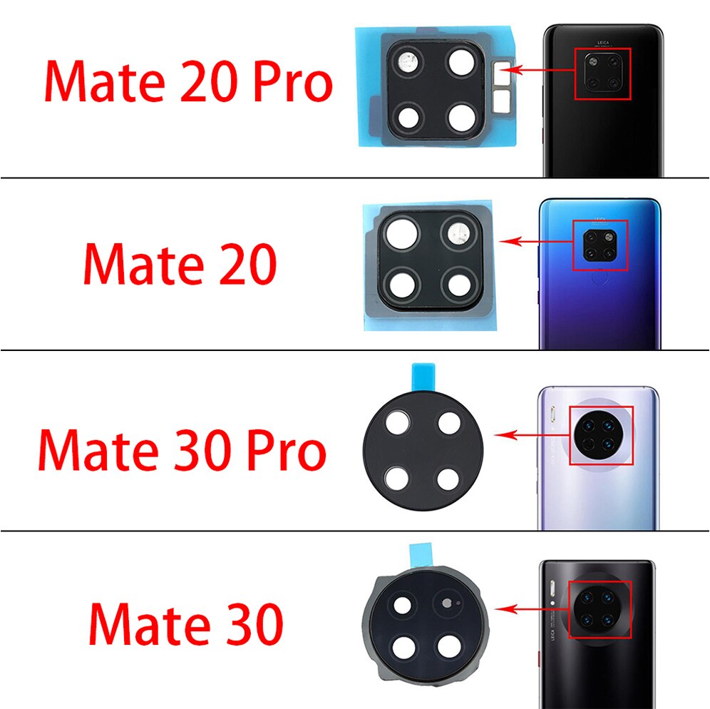 Nieuw Voor Huawei Mate 20 30 Pro Achter Camera Glas Lens Cover Met Frame Houder Met Sticker Vervangende Onderdelen