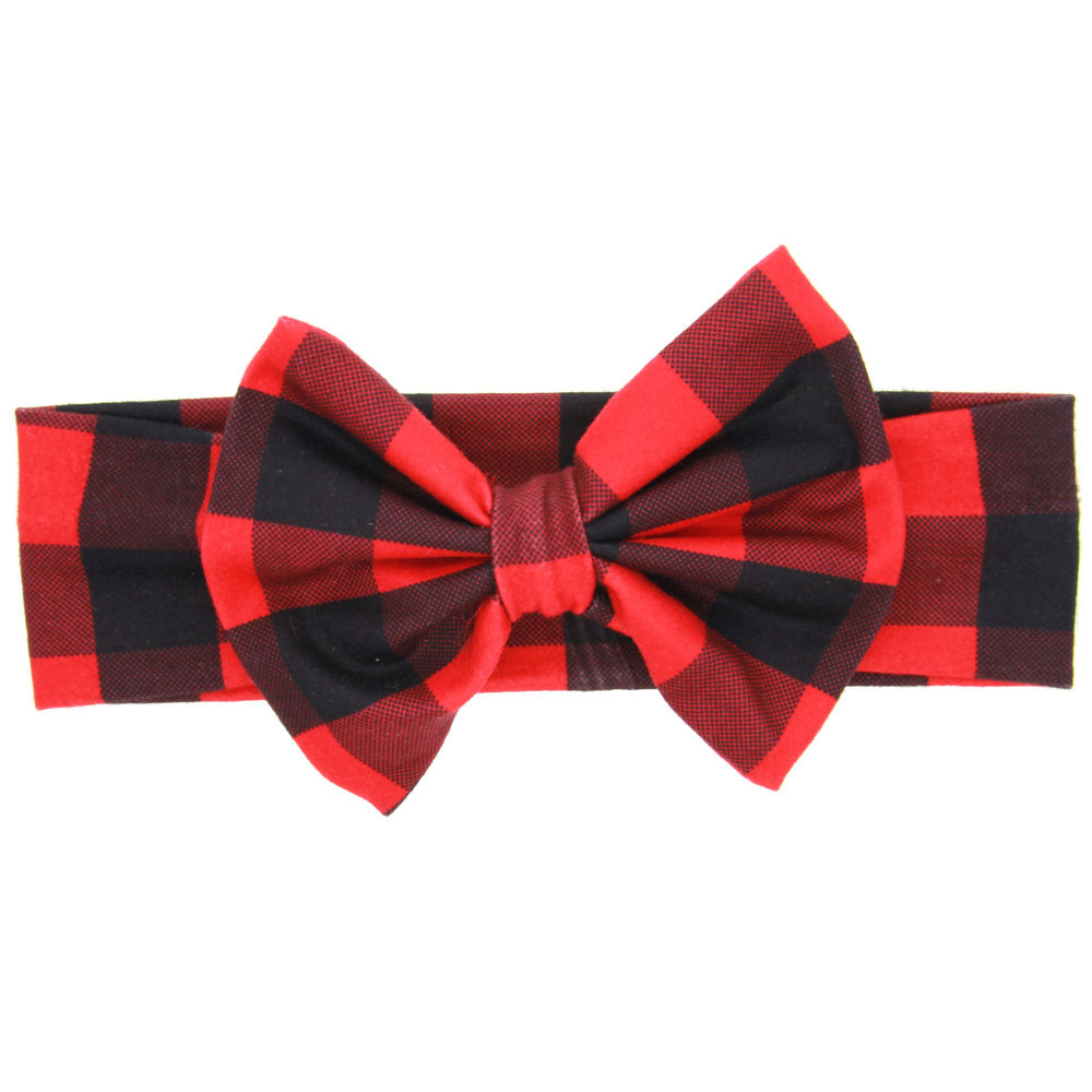 Infant Kleinkind Baby Mädchen Plaid Dot Floral Druck Bowknot Kaninchen Ohren Elastischen Tuch Stirnband Haarband Haar Zubehör: Black