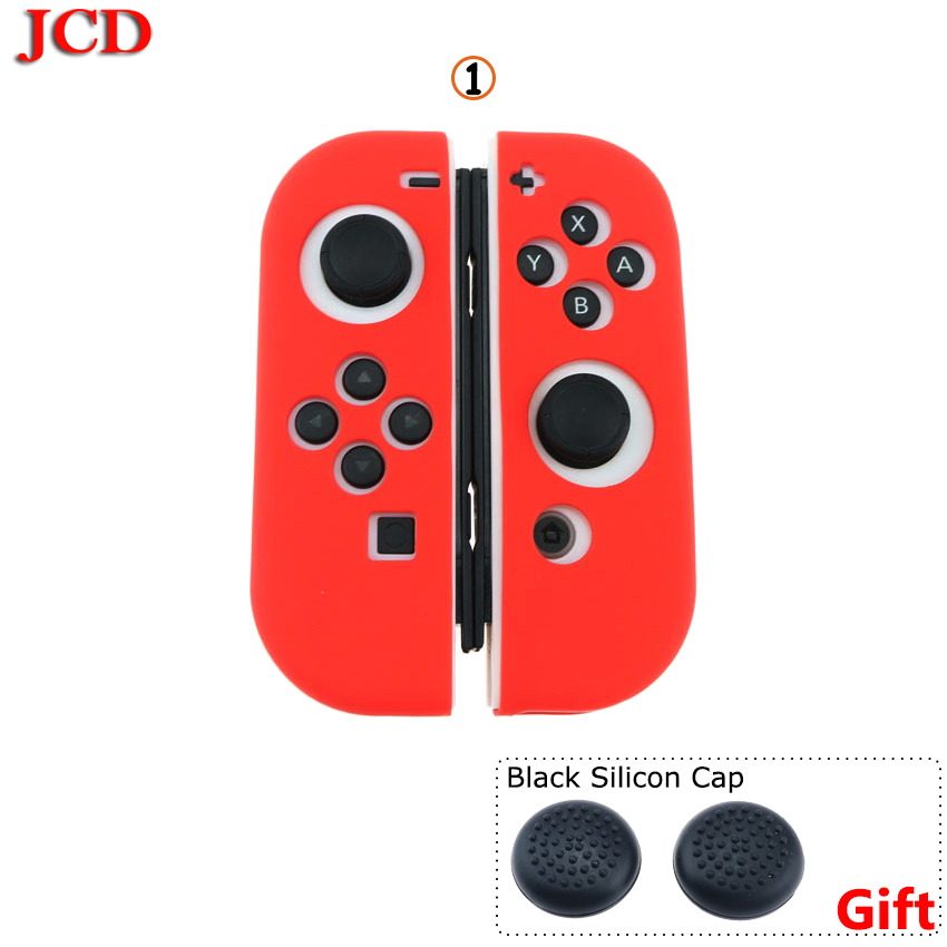 JCD For Nintend for Switch Controller Gamepad Joystick Silicone Case For Nintendo for Switch NS Black Silicon Cap: No1