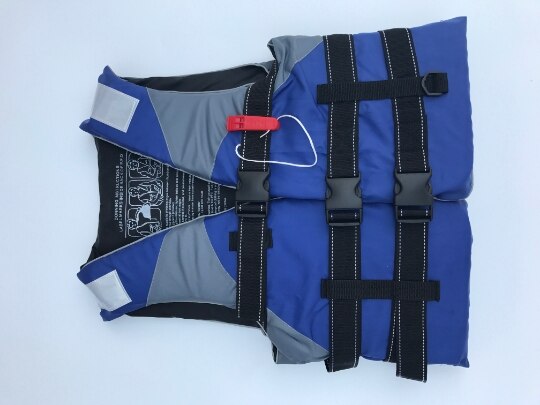 20-120KG Universal Outdoor Swimming Boating Skiing Driving Vest Survival Suit Polyester Life Jacket for Adult Children with Pipe: BLUE / L 80-120KG