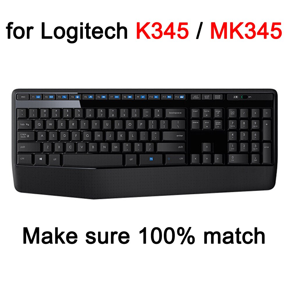 MK345 Keyboard Cover for Logitech K345 MK345 Protective Protector Skin Case Black Clear Silicone TPU Skin Computer