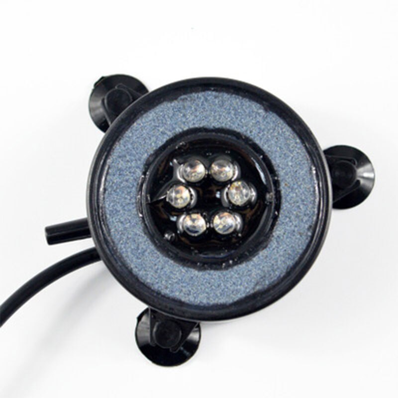 Lámpara de bandeja de Gas para tanque de peces, luz sumergible con 6 LED, resistente al agua, aumento de oxígeno, luces coloridas para pecera: US Plug
