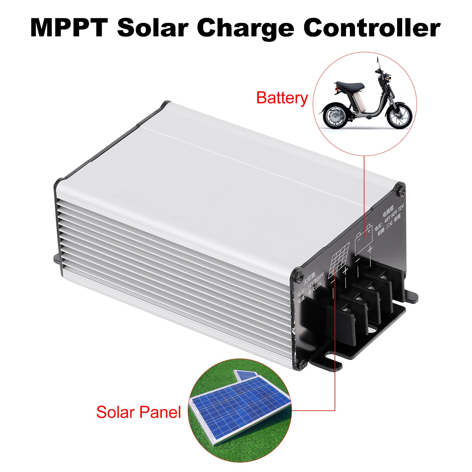 48v 60v 72v mppt sol laddningsregulator auto batterisystem solpanel ingång 12-50v regulator negativ jordad universal