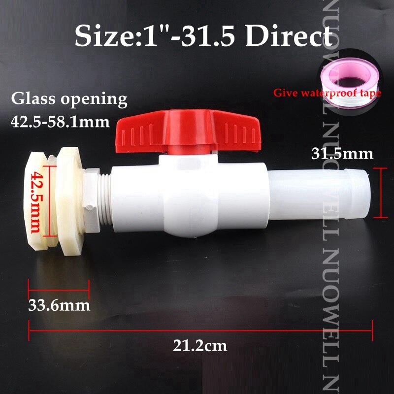1Set White Hose Drainage Accessories Aquarium Fish Tank Drain Joint Aquarium Pagoda Connector Combination Valve: 1in-31.5D