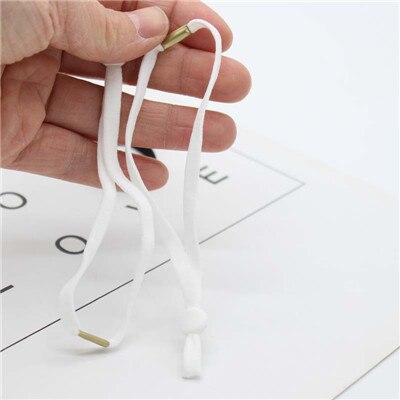 100 stuks elastisch naaiband voor maskers met een verstelbare gesp van ijzer, elastisch oorluskoord voor maskers, oorwarmerkoord, doe-het-zelfbenodigdheden: Wit ijzer / 50 stuks