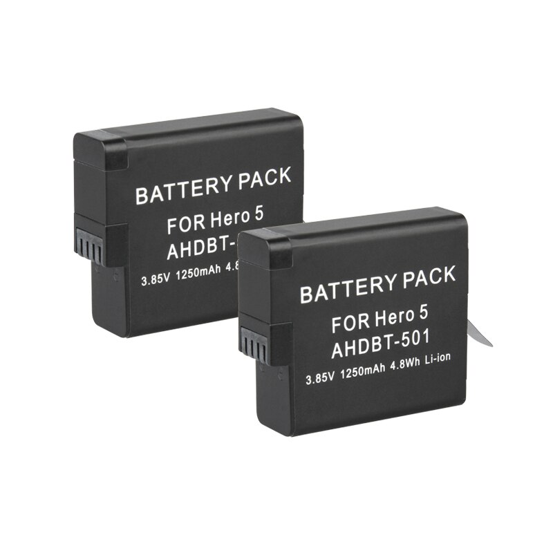 Batterij 1250 mah voor gopro hero 7 6 5 go pro hero 5 hero 6 hero 7 black ahdbt 501 ahdbt -501 camerabatterijen oplader