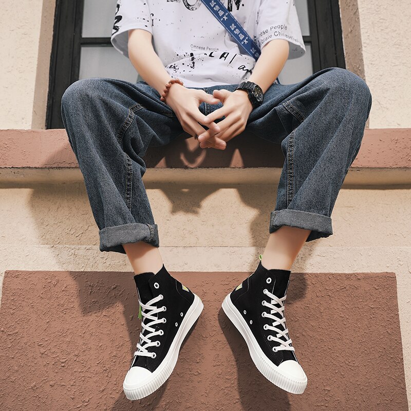 Heren high top herfst winter canvas sneakers mannelijke gevulkaniseerde schoenen casual schoenen comfortabele kleurrijke flats zapatillas