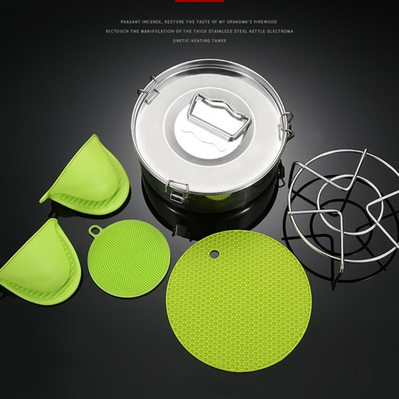 Vaporera de comida redonda multifuncional con tapa, juego de rejilla humeante para cocina, utensilios de cocina, práctico vapor