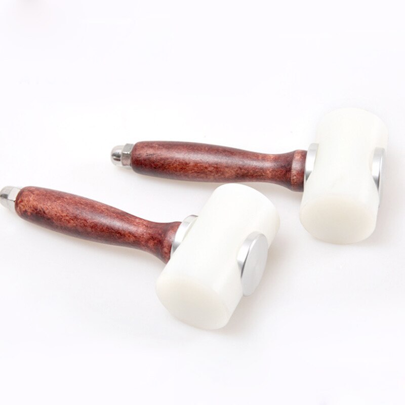 T-type Head Wooden Handle Leathercraft Carving Hammer Material Durable Nylon Hammer With Natural Wood Handle
