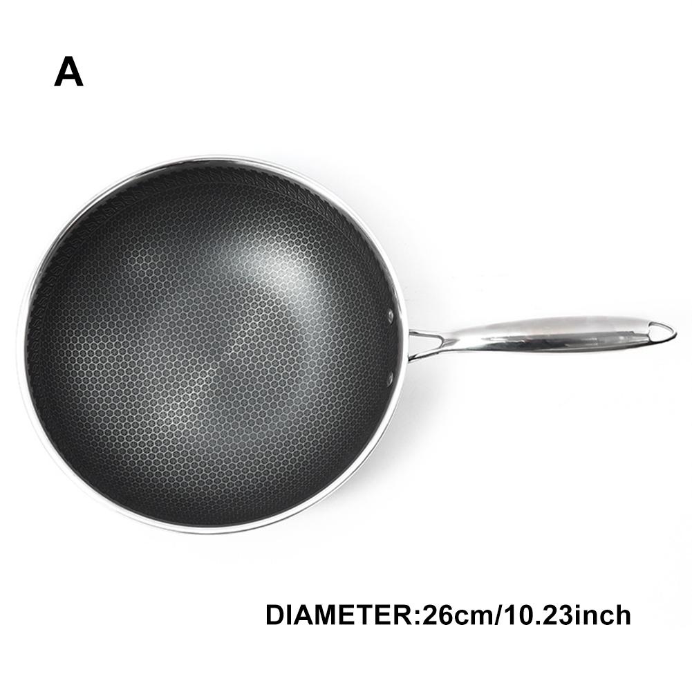 304 Roestvrijstalen Pan 3-Layer Temperatuur Non-stick Ei Steak Koekenpan Gas Inductie Kookplaat Keuken gereedschap Universele: Rood