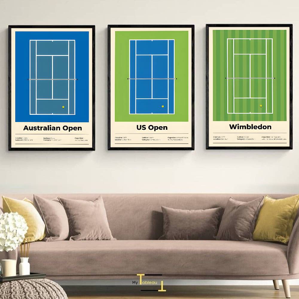 Plakaty Tenisowe zatrzasnąć seria wielki Tenis HD Samoprzylepne Wodoodporne Dekoracje Ścienne robić Salonu, Sypialni, Baru, Estetyczne