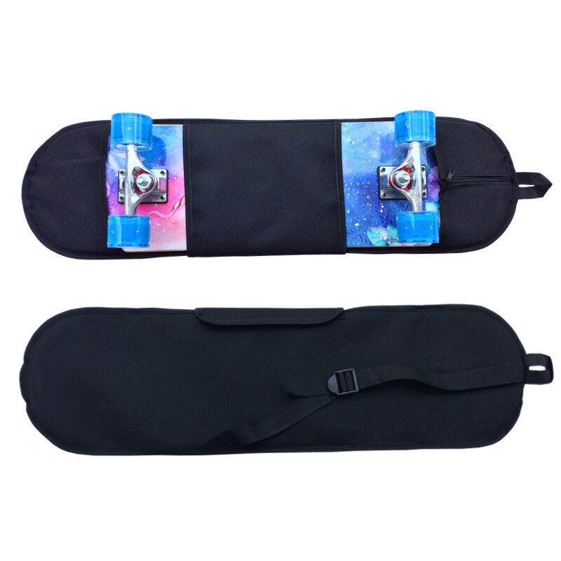 Bolsa de almacenamiento para monopatín multifuncional Unisex, bolso sencillo de Color sólido, multiusos, con cuatro ruedas, bandolera de hombro: Azul