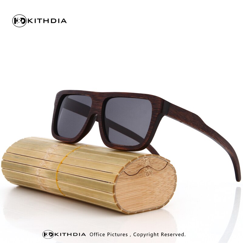 KITHDIA Hout Zonnebril Mannen Gepolariseerde Rijden bamboe Zonnebril Houten Brilmonturen Oculos De Sol Feminino