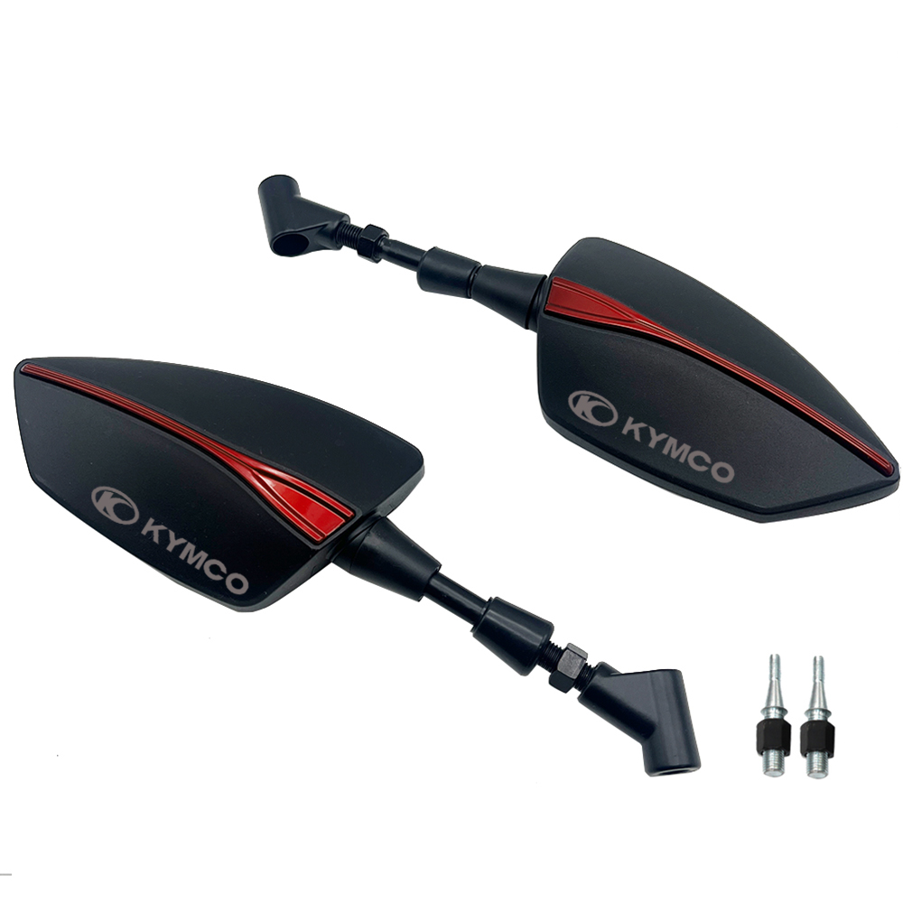 Espejo retrovisor lateral para motocicleta, retrovisores de ajuste izquierdo y derecho para KYMCO Xciting 250, 300, 400, AK550, AK 550, -: Rojo