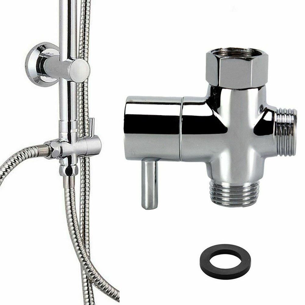 3 Way T-Adapter Messing Voor Douchekop Arm Mount Diverter T-Ventiel Splitter Voor Hoekstopkraan Slang bad Douche Arm Wc