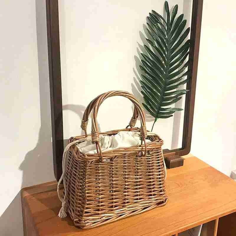 Fita palha saco verão mini artesanal rattan vime lazer satchel férias bolsa de viagem das senhoras mão o1n9