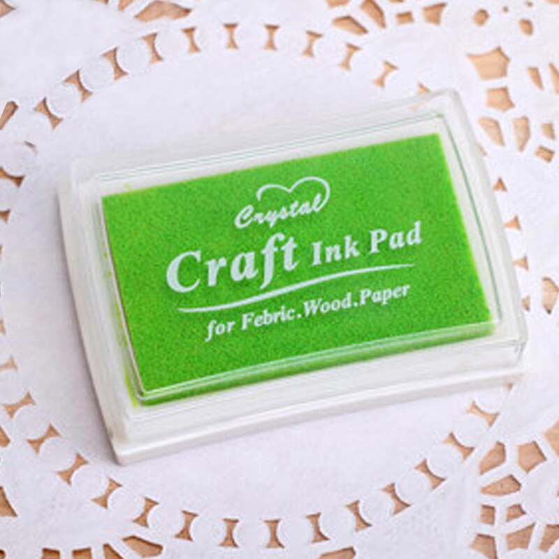 15 kleuren inktkussen rubber stempels stof hout papier scrapbooking inktkussen handgemaakt doe-het-zelf knutselen inktkussen op oliebasis vingerverf bruiloft: Fruitgroen