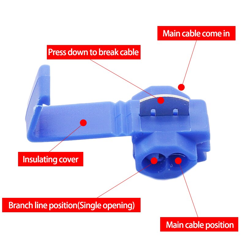 Scotch Lock Electric Wire Cable Connectors Quick Splice Terminals Crimp Non Destructive Without Breaking Line AWG 22-18