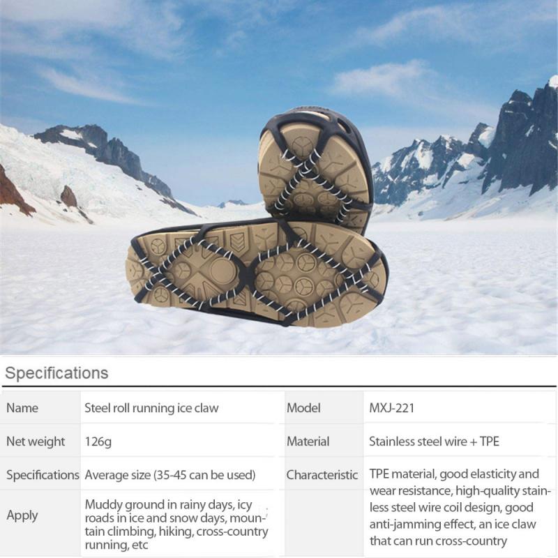 1 Paar Outdoor Sport Ice Sneeuw Gripper Schoen Cover Antislip Crampons Ice Grip Lopen Traction Cleats Ice Gripper cover Stijgijzers: Default Title