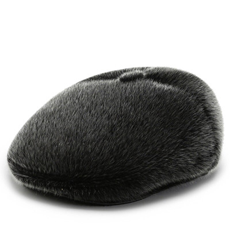 Winter Faux Fur Newsboy Hat With Earflaps Beret Dad Hat For The Elderly Peaked Cap Winter Warm Hats For Old Men Flat Cap: gray