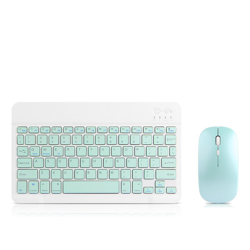 Clavier Bluetooth Souris Pour Huawei MediaPad T3 T5 M2 M3 Lite 8.0 T10 T10S 10.1 M3 8.4 M5 M6 8.4 Matepad 10.4 Pro 10.8» Tablette: Green and Mouse